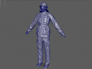 realistic firefighter 3D Model