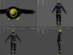 realistic firefighter 3D Model