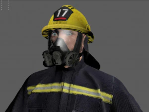 realistic firefighter 3D Model