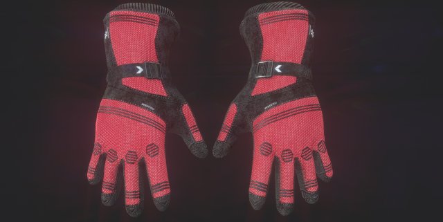 ski gloves 3D Model .c4d .max .obj .3ds .fbx .stl .blend
