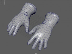 ski gloves 3D Model