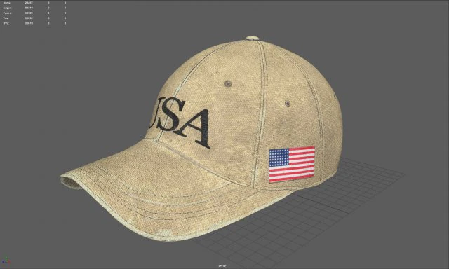 usa cap 3D Model .c4d .max .obj .3ds .fbx .stl .blend 