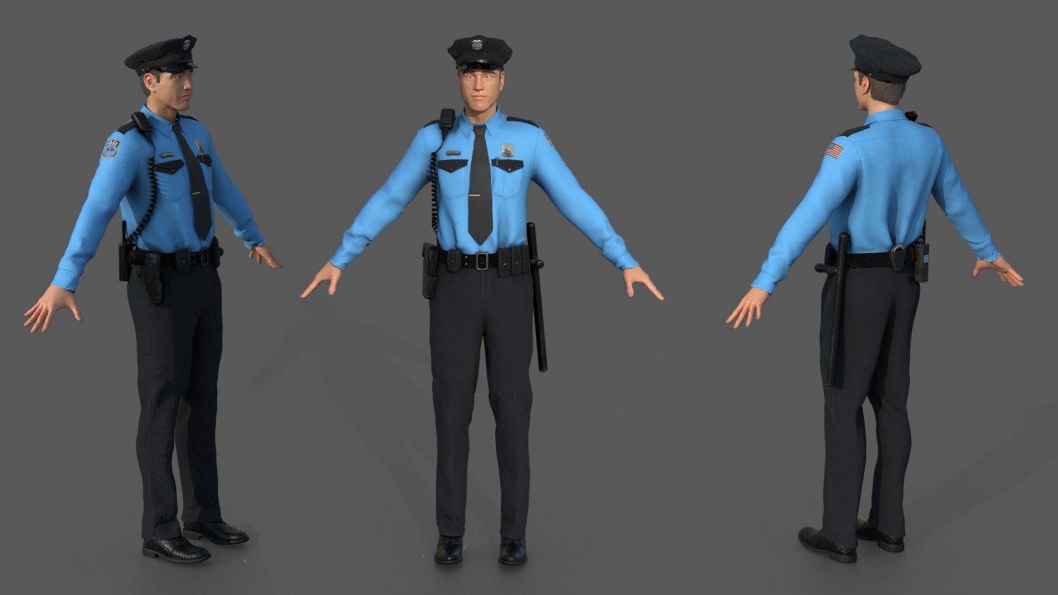 Police Officer 3d Model In Man 3dexport
