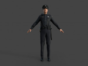 police officer black Model 3D