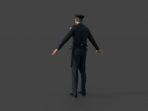 police officer black Model 3D