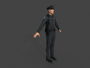 police officer black Model 3D