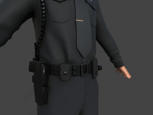 police officer black Model 3D