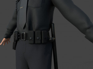 police officer black Model 3D
