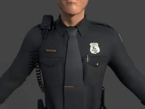 police officer black Model 3D