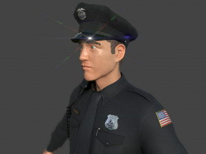 police officer black Model 3D