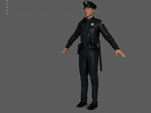 police officer black Model 3D