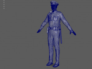 police officer black Model 3D