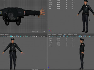 police officer black Model 3D