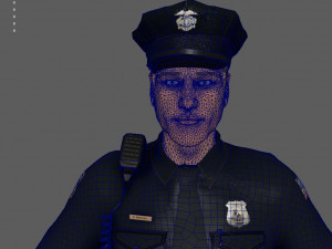 police officer black Model 3D