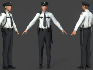 police officer white 3D Модель