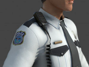 police officer white 3D Model