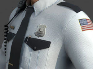 police officer white 3D Model