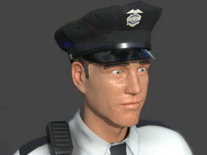 police officer white 3D Model