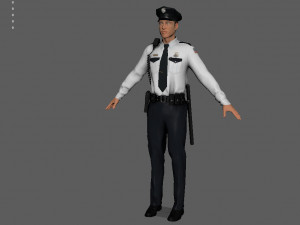 police officer white 3D Модель