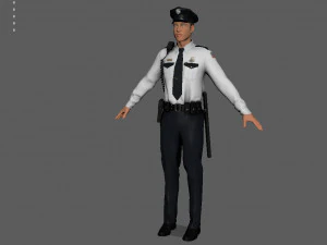 police officer white 3D Model