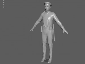 police officer white 3D Model