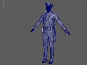 police officer white 3D Модель