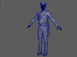 police officer white 3D Model