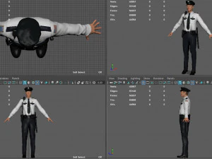 police officer white 3D Model