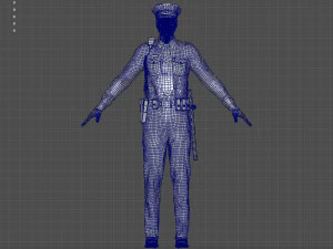 police officer white 3D Model