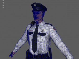 police officer white 3D Модель