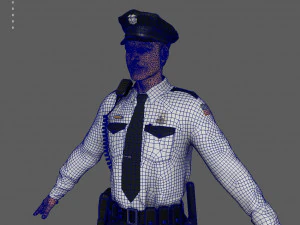 police officer white 3D Model