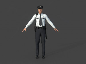 police officer white 3D Модель