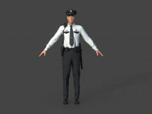 police officer white 3D Model
