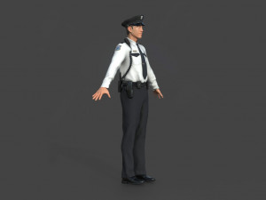 police officer white 3D Модель