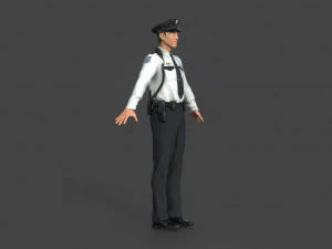 police officer white 3D Model