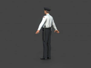 police officer white 3D Model