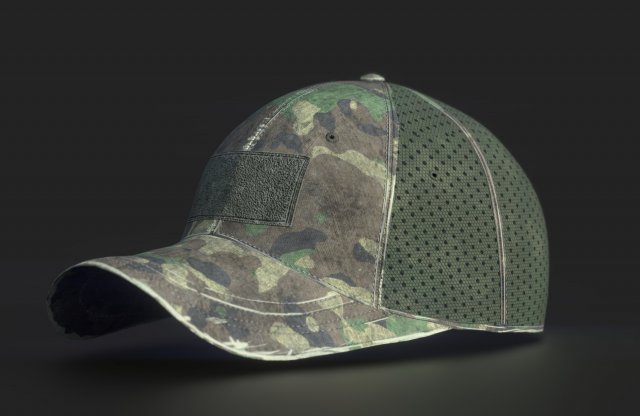 tactical cap woodland 3D Model .c4d .max .obj .3ds .fbx .stl .blend 