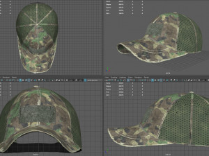 tactical cap woodland 3D Model