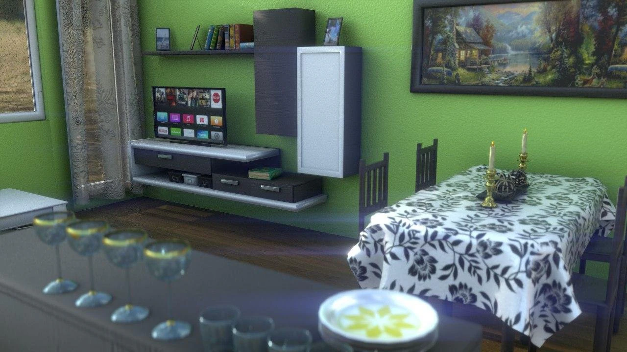 Wohnzimmer 3D Modell .c4d .max .obj .3ds .fbx .stl .blend 