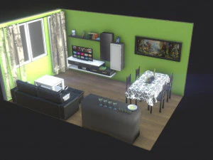 Wohnzimmer 3D Modell