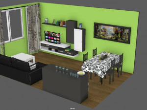 Wohnzimmer 3D Modell