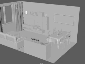 Wohnzimmer 3D Modell