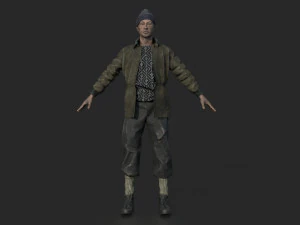 homeless alcoholic 3D Model