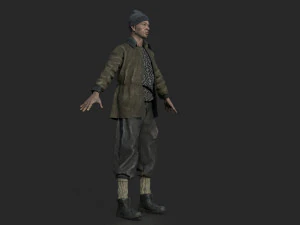 homeless alcoholic 3D Model