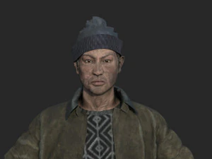 homeless alcoholic 3D Model