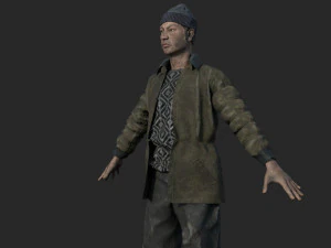homeless alcoholic 3D Model