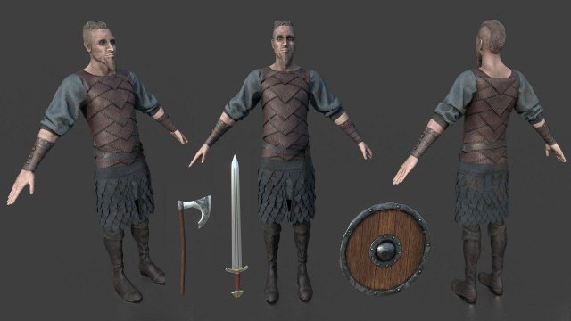 viking 3D Model .c4d .max .obj .3ds .fbx .stl .blend 
