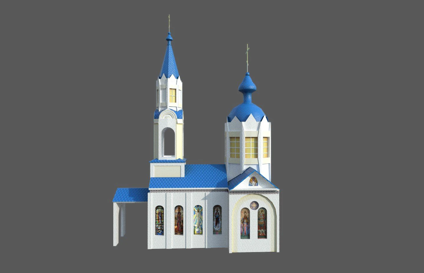 orthodox church 3D Model .c4d .max .obj .3ds .fbx .stl .blend
