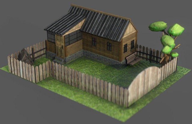 village 3D Model .c4d .max .obj .3ds .fbx .stl .blend 