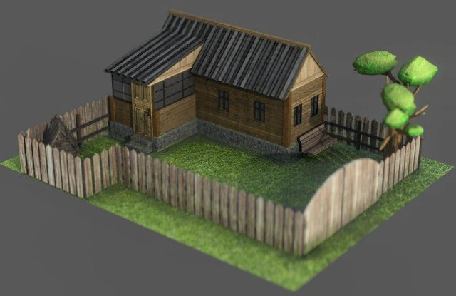 villaggio Modello 3D .c4d .max .obj .3ds .fbx .stl .blend 